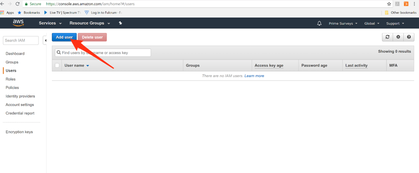 Add a user on AWS