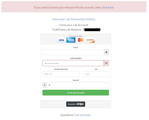 TurkPrime's Fund Account Page