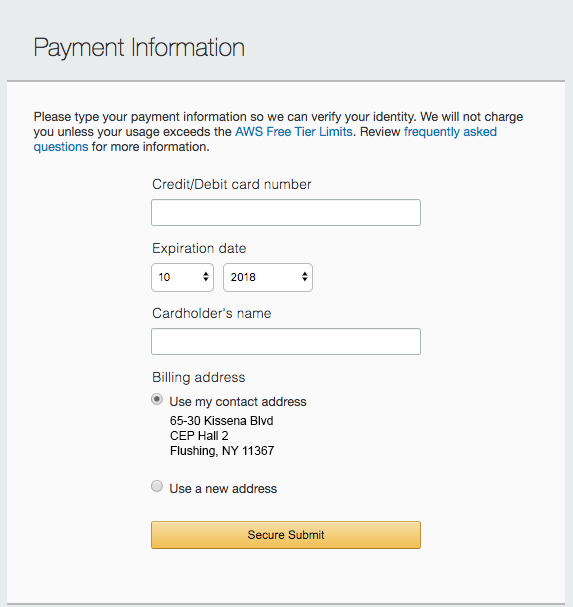 Enter your payment information