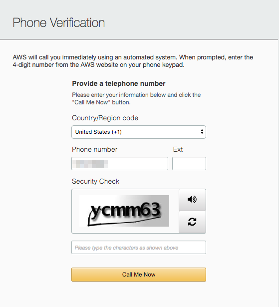 Verify your identity via phone number